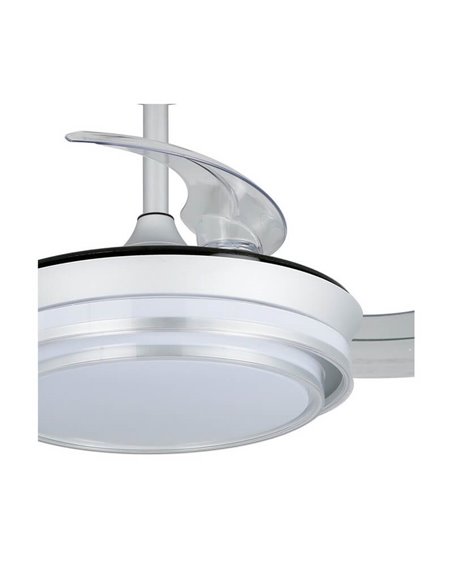 Ventilador de Techo LED aspas retráctiles LANDER Mini Plata 46W 5520 Lm CCT