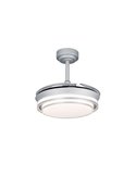 Ventilateur de Plafond LED Pales Rétractables LANDER Mini Argent 46W 5520 Lm CCT