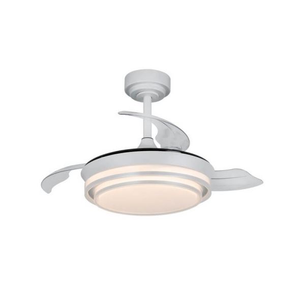 Ventilador de Techo LED aspas retráctiles LANDER Mini Plata 46W 5520 Lm CCT
