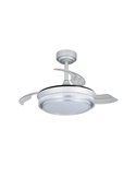 Ventilador de Techo LED aspas retráctiles LANDER Mini Plata 46W 5520 Lm CCT