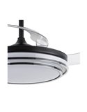 Ventilador de Techo LED aspas retráctiles LANDER Negro 72W 7920Lm CCT