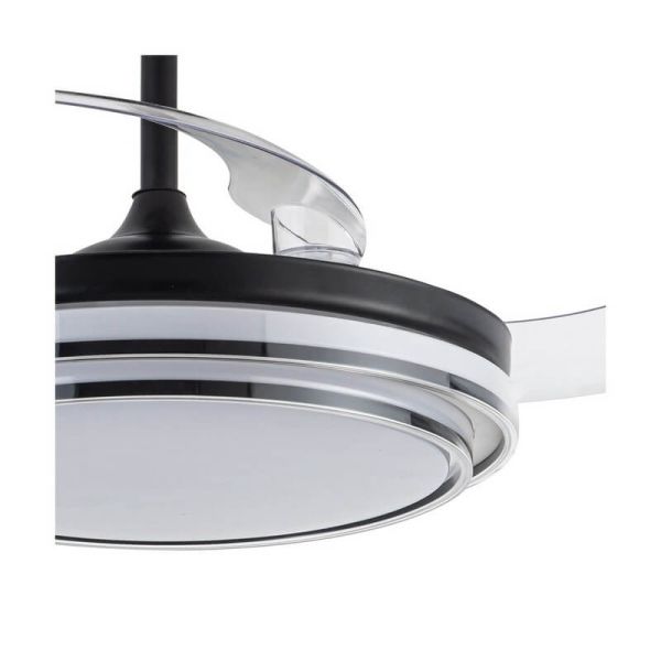 Ventilador de Techo LED aspas retráctiles LANDER Negro 72W 7920Lm CCT