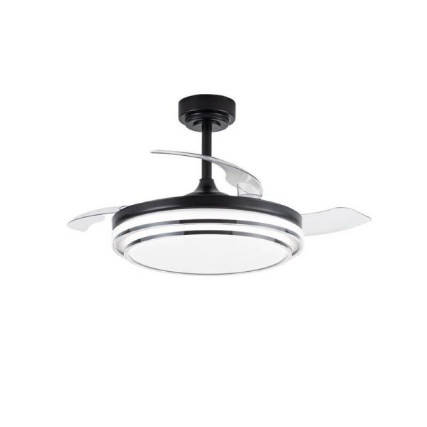 Ventilador de teto LED com lâminas retráteis LANDER Preto 72W 7920Lm CCT