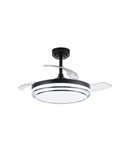 Ventilador de Techo LED aspas retráctiles LANDER Negro 72W 7920Lm CCT