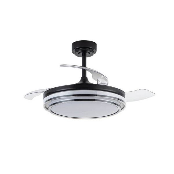 Ventilador de Techo LED aspas retráctiles LANDER Negro 72W 7920Lm CCT