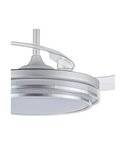 LANDER Ventilateur LED Argent à pales rétractables 72W 7920Lm CCT