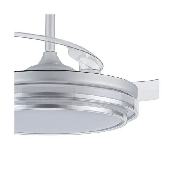 Ventilador LANDER Silver LED com pás retráteis 72W 7920Lm CCT