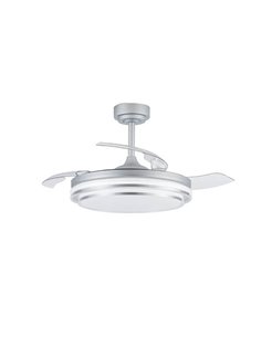 LANDER Ventilateur LED Argent à pales rétractables 72W 7920Lm CCT