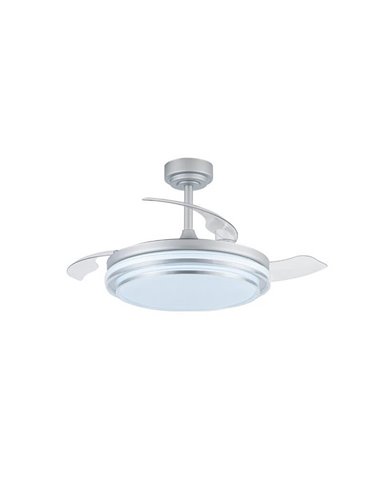 LANDER Ventilateur LED Argent à pales rétractables 72W 7920Lm CCT