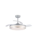 LANDER Ventilateur LED Argent à pales rétractables 72W 7920Lm CCT