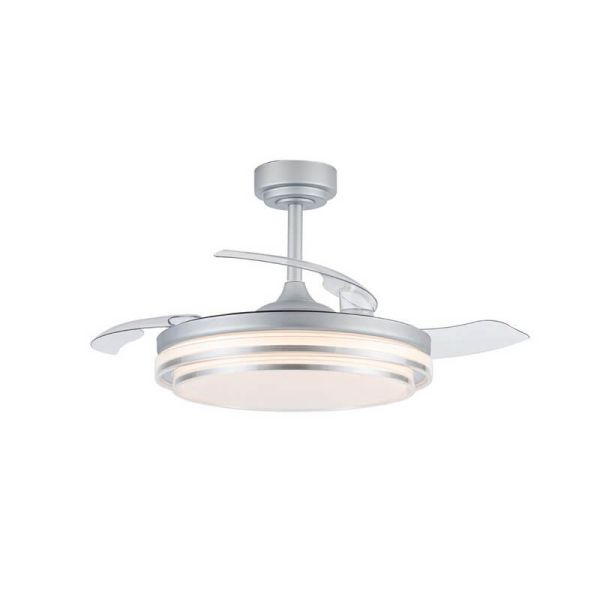 Ventilador LANDER Silver LED com pás retráteis 72W 7920Lm CCT