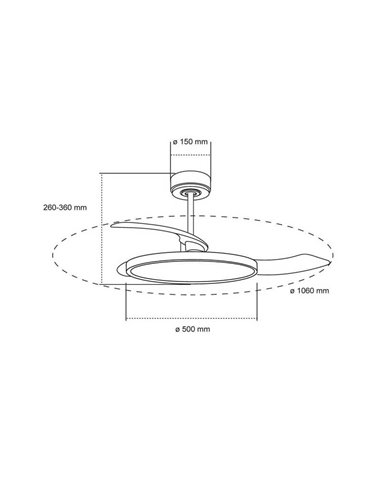 Ventilateur de Plafond LED Moderne à Pales Rétractables MINCE 36W 3600Lm 3 CCT Dimmable