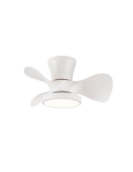 Ventilador de teto pequeno LED MOLL Branco 20W 1900Lm 3 CCT Dim