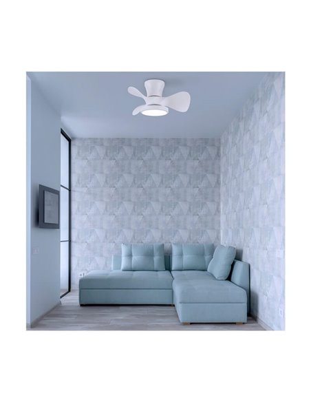 Ventilador LED de techo pequeño MOLL Blanco 20W 1900Lm 3 CCT Dim
