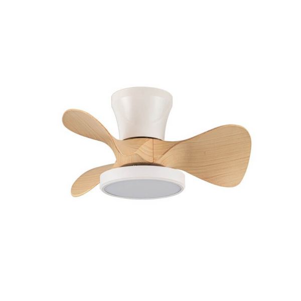 Ventilador LED de Techo pequeño MOLL Blanco+Madera 20W 1900Lm 3 CTT Dim