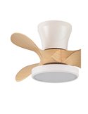 Ventilador LED de Techo pequeño MOLL Blanco+Madera 20W 1900Lm 3 CTT Dim