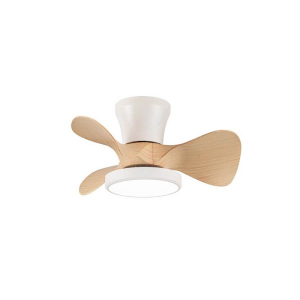 Ventilador LED de Techo pequeño MOLL Blanco+Madera 20W 1900Lm 3 CTT Dim
