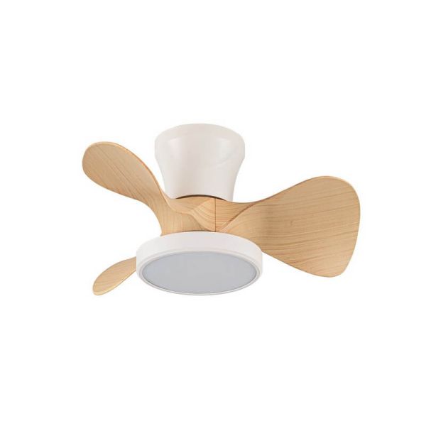 Ventilador LED de Techo pequeño MOLL Blanco+Madera 20W 1900Lm 3 CTT Dim
