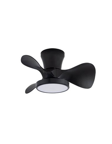 Ventilador pequeño LED de techo MOLL Negro 20W 1900Lm 3 CCT Dim