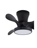 Ventilador pequeño LED de techo MOLL Negro 20W 1900Lm 3 CCT Dim