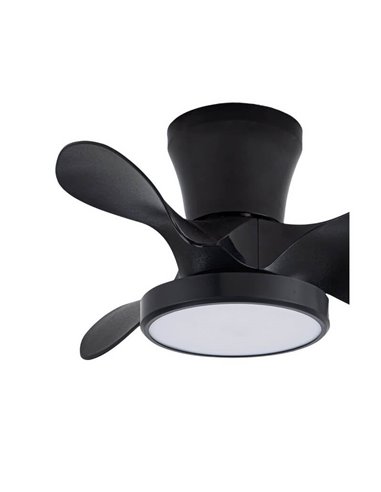 Ventilador pequeño LED de techo MOLL Negro 20W 1900Lm 3 CCT Dim