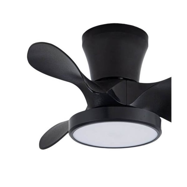 Ventilador pequeño LED de techo MOLL Negro 20W 1900Lm 3 CCT Dim