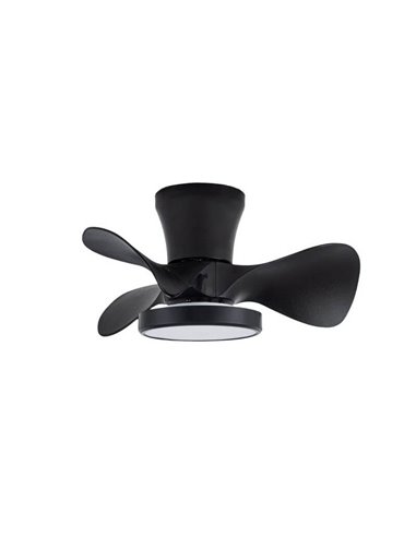 Ventilador pequeño LED de techo MOLL Negro 20W 1900Lm 3 CCT Dim