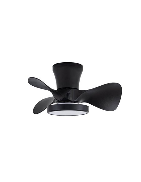 Ventilador pequeño LED de techo MOLL Negro 20W 1900Lm 3 CCT Dim