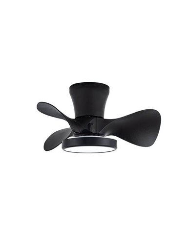 Ventilador pequeño LED de techo MOLL Negro 20W 1900Lm 3 CCT Dim