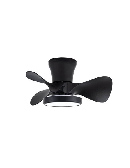 Ventilador pequeño LED de techo MOLL Negro 20W 1900Lm 3 CCT Dim