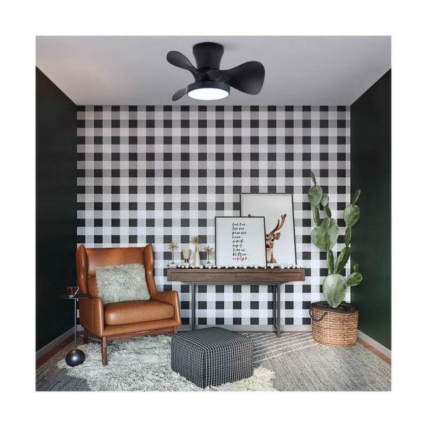 Ventilador pequeño LED de techo MOLL Negro 20W 1900Lm 3 CCT Dim