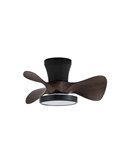 Ventilador de Techo LED MOLL pequeño Negro+Madera 20W 1900Lm CCT Dim