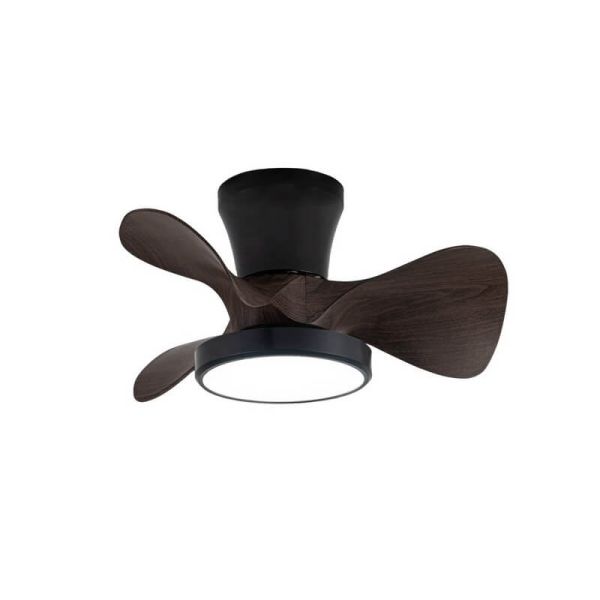 Ventilador de Techo LED MOLL pequeño Negro+Madera 20W 1900Lm CCT Dim