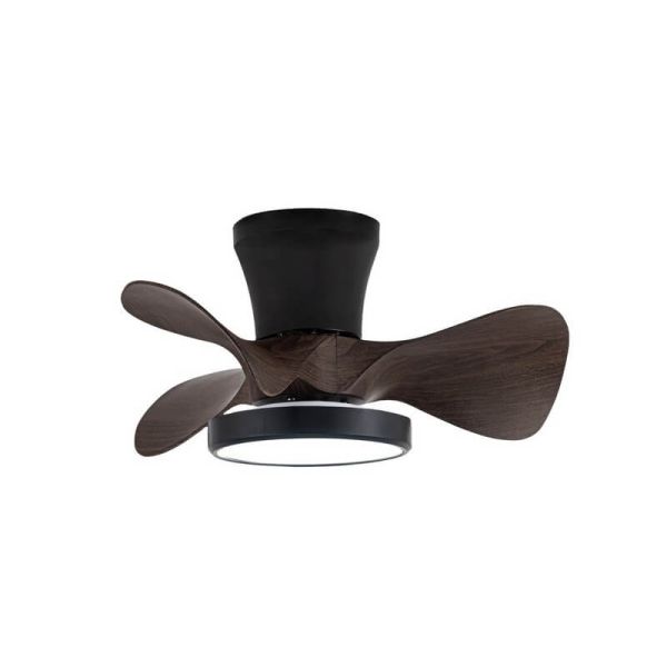 Ventilador de Techo LED MOLL pequeño Negro+Madera 20W 1900Lm CCT Dim