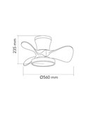 Ventilador de Techo LED MOLL pequeño Negro+Madera 20W 1900Lm CCT Dim