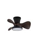 Ventilador de Techo LED MOLL pequeño Negro+Madera 20W 1900Lm CCT Dim