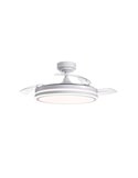Ventilateur de Plafond LED à pales repliables MOSS Blanc 72W 7920Lm CCT Dim