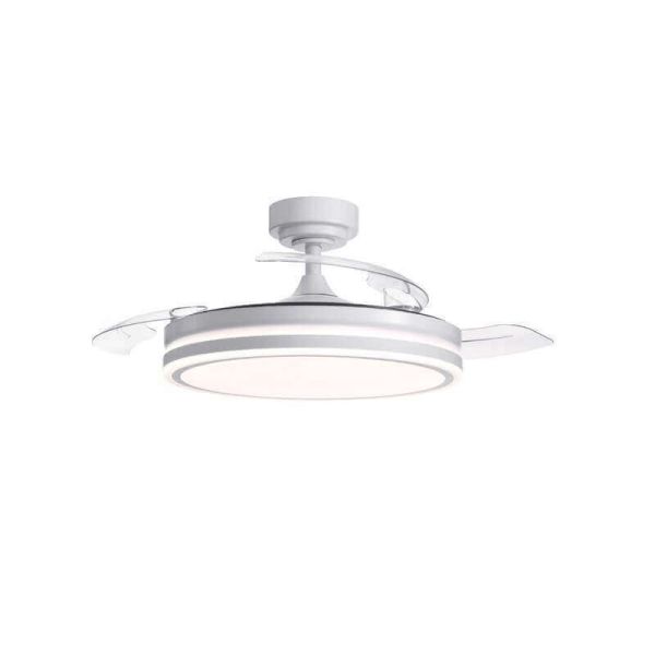 Ventilador de Teto LED com lâminas dobráveis MOSS Branco 72W 7920Lm CCT Dim