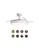 Ventilateur de Plafond LED à pales repliables MOSS Blanc 72W 7920Lm CCT Dim