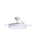 Ventilateur de Plafond LED à pales repliables MOSS Blanc 72W 7920Lm CCT Dim