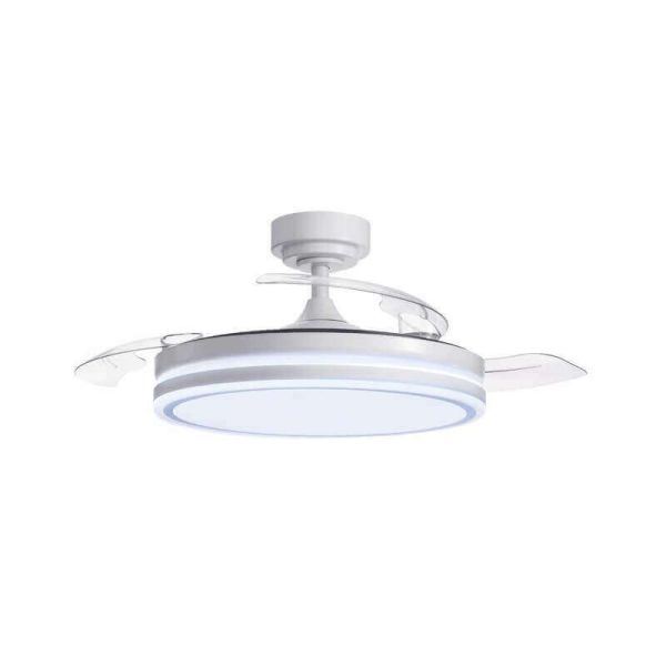Ventilador de Techo LED aspas plegables MOSS Blanco 72W 7920Lm CCT Dim
