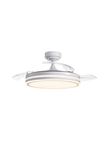 Ventilador de Techo LED aspas plegables MOSS Blanco 72W 7920Lm CCT Dim