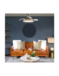 Ventilador LED aspas plegables MOSS Cuero 72W 7920Lm CCT Dim 2