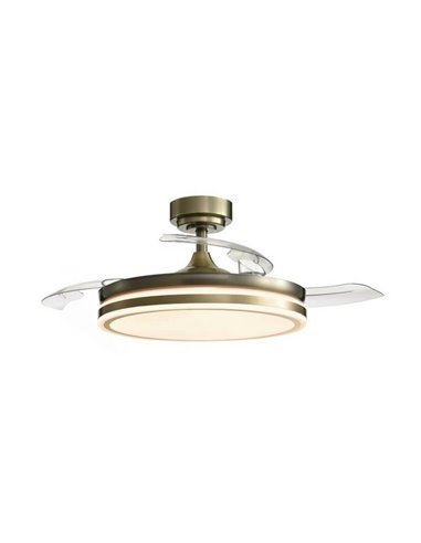 Ventilador LED aspas plegables MOSS Cuero 72W 7920Lm CCT Dim