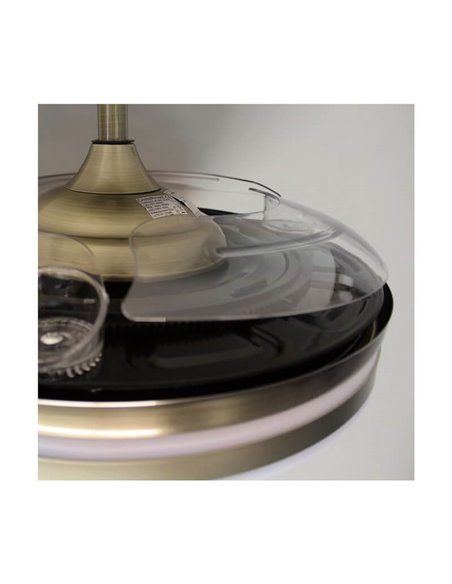 Pás dobráveis de ventilador LED MOSS Couro 72W 7920Lm CCT Dim