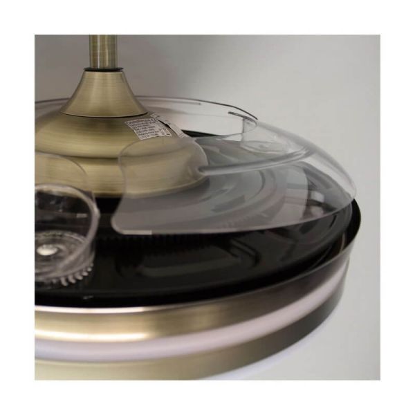 Ventilador LED aspas plegables MOSS Cuero 72W 7920Lm CCT Dim