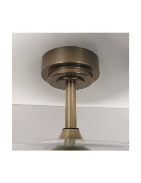 Ventilador LED aspas plegables MOSS Cuero 72W 7920Lm CCT Dim