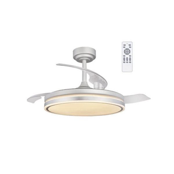 Ventilador LED com pás dobráveis MOSS Cinza 72W 7920Lm CCT Dim