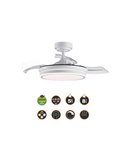 Ventilador de Teto LED com lâminas dobráveis MOSS Mini Branco 46W 5520Lm CCT Dim