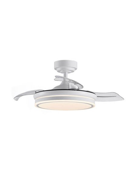 Ventilateur de Plafond LED à pales repliables MOSS Mini Blanc 46W 5520Lm CCT Dim